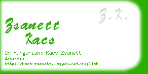 zsanett kacs business card